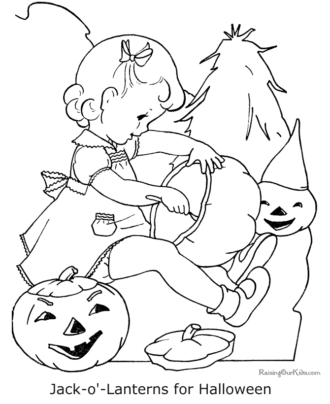 kids Halloween coloring page