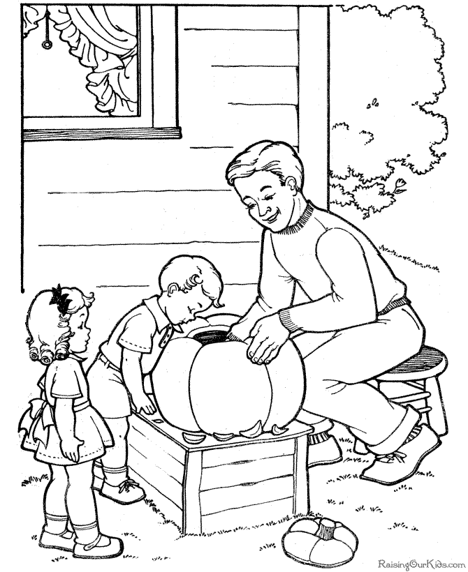Halloween kids coloring page pumpkin
