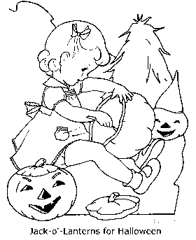 Halloween kids coloring page