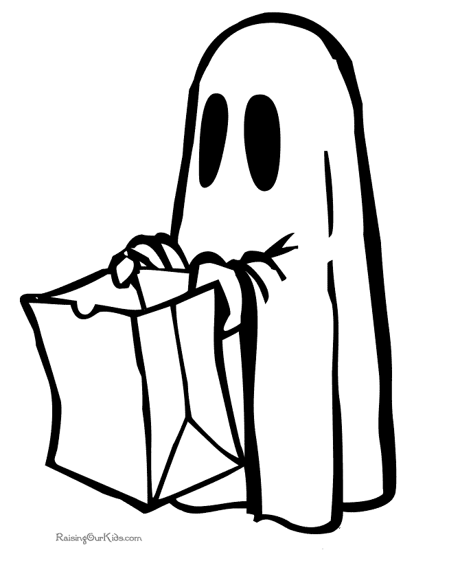 Ghost Halloween preschool coloring page