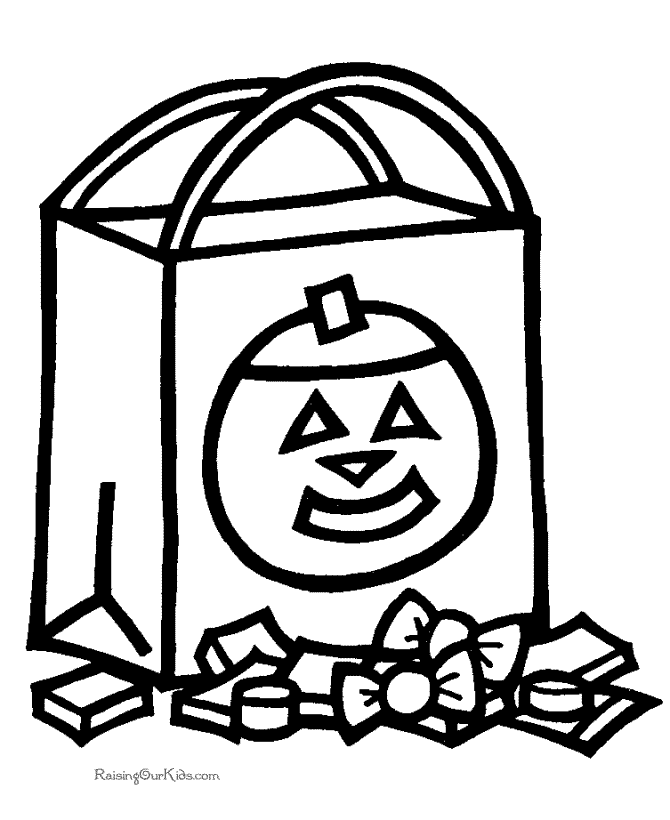 Candy Halloween preschool coloring page