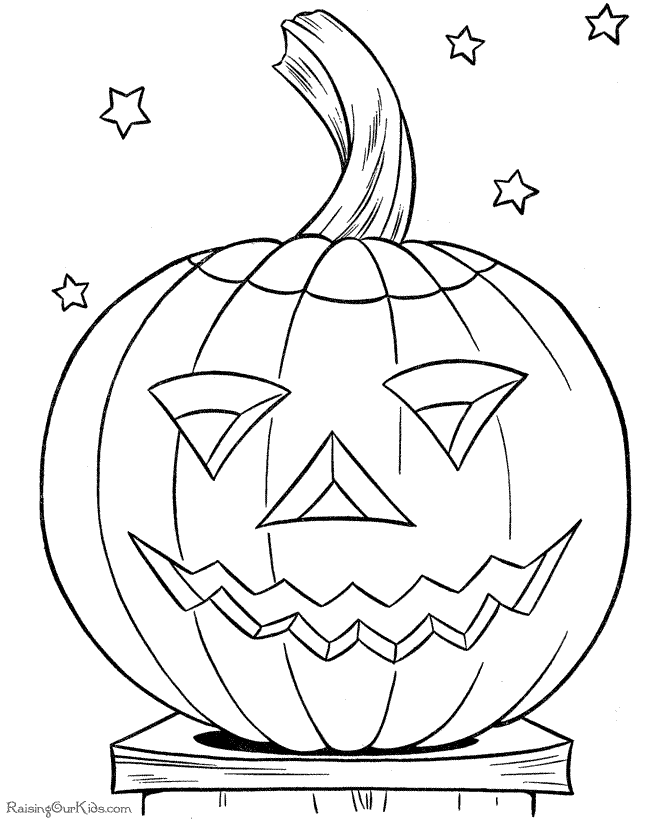 Pumpkin Jack O' Lantern coloring page