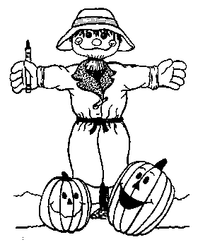 Printable scarecrow coloring pages