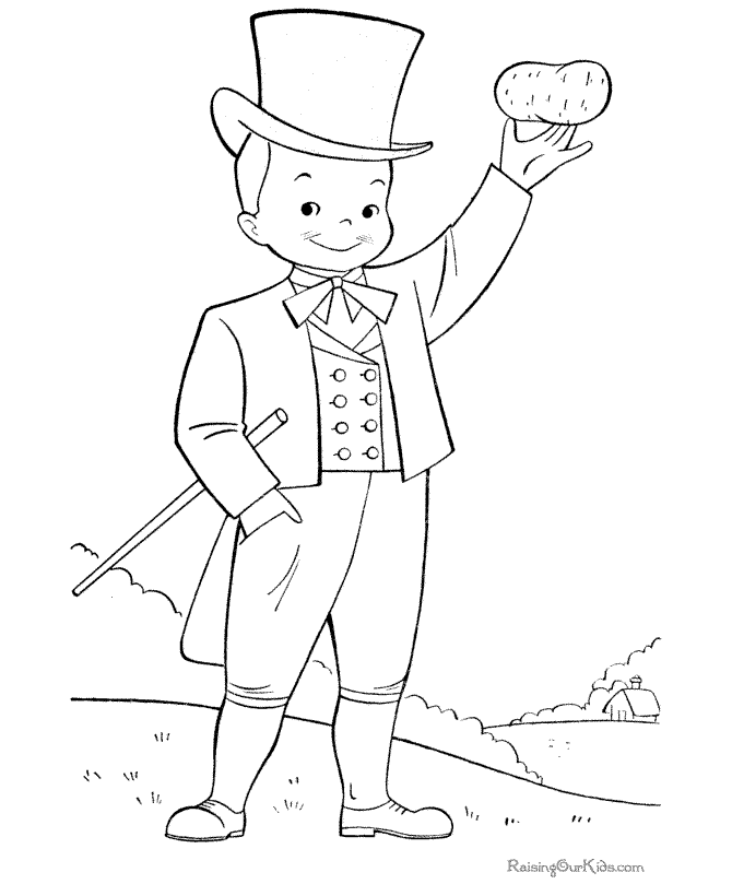 Printable Kids on St Patrick's Day Colouring Page