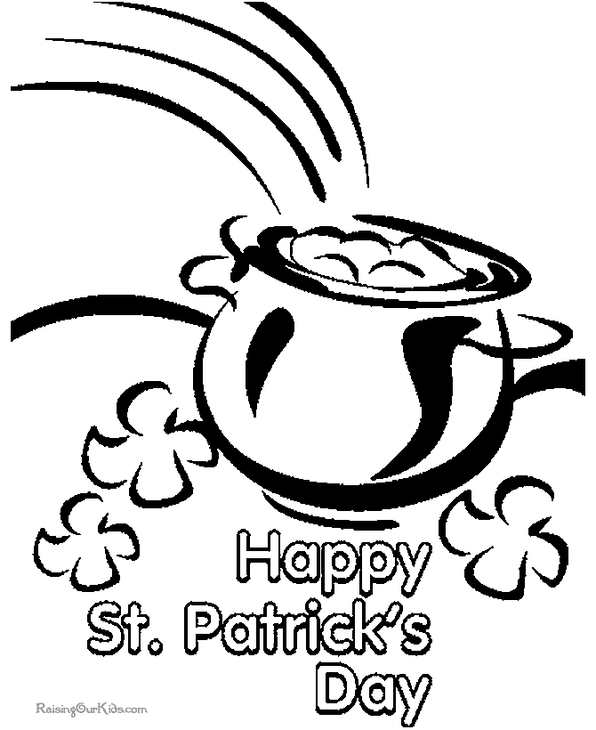 Printable Happy St Patrick's Day Coloring Page