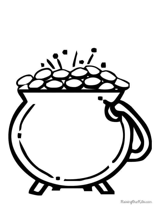 Pot of Gold Preschool Coloring Page