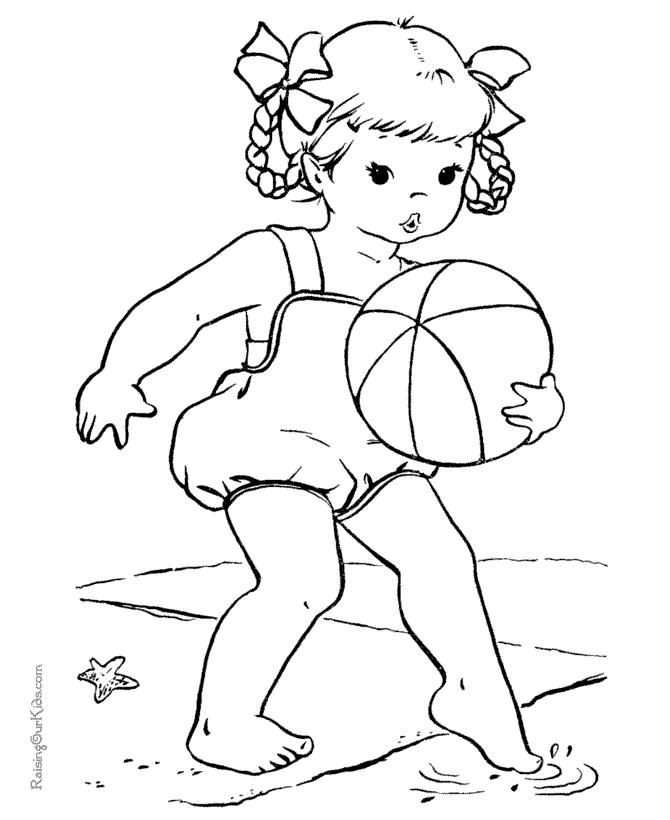 Beach Summer Coloring Page