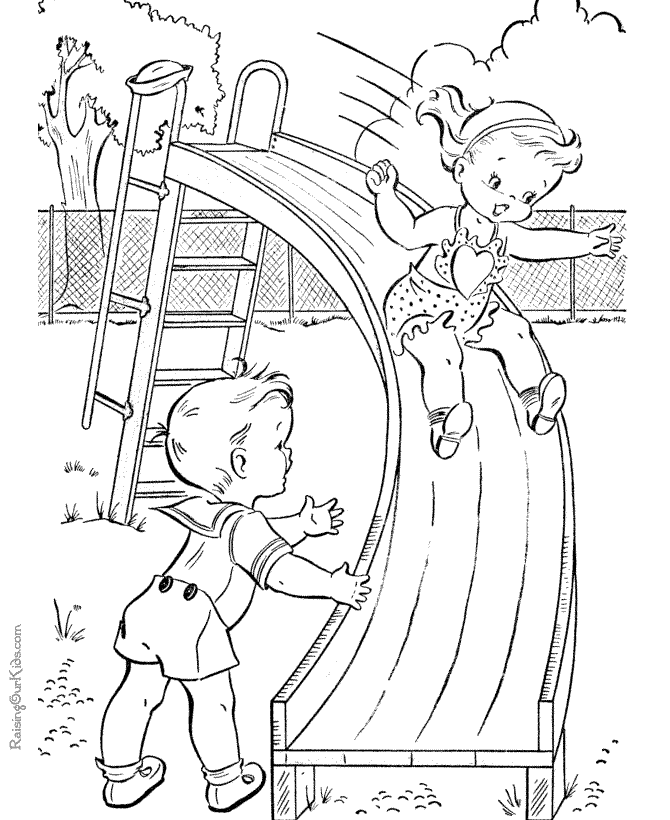 Playground Summer Coloring Page