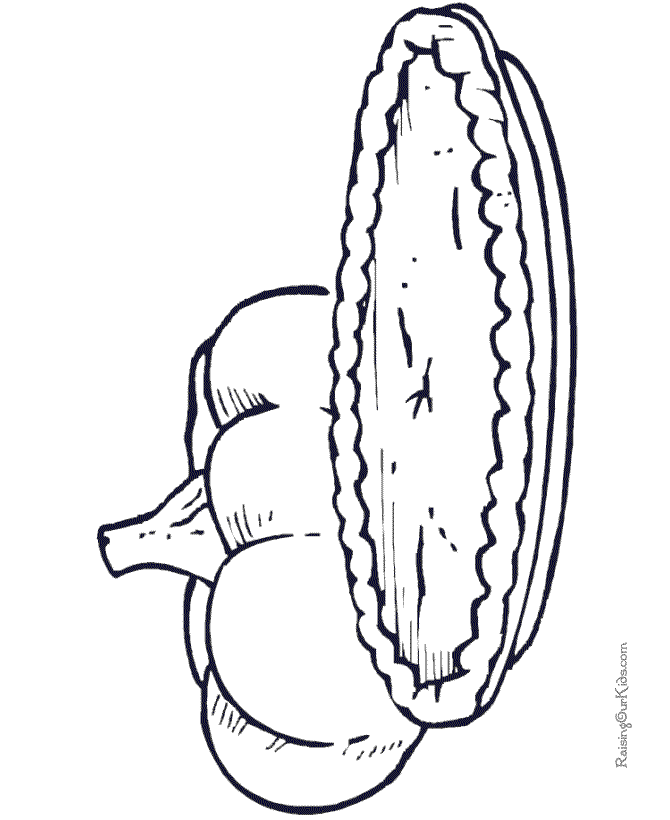 Pumpkin Pie Thanksgiving dinner coloring page