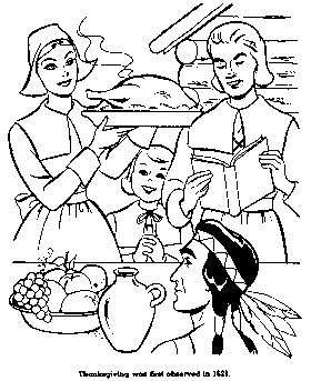 Thanksgiving Dinner coloring page
