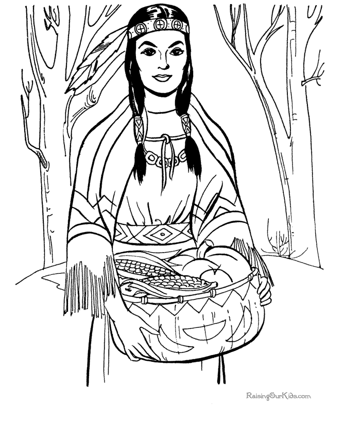 Thanksgiving coloring page of food