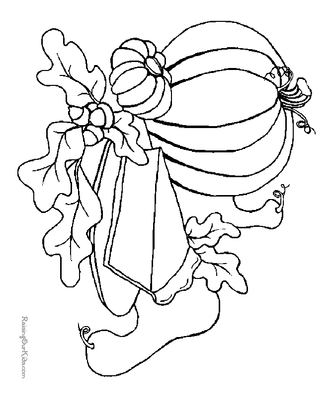 Thanksgiving coloring page of foods