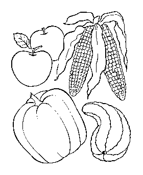 Coloring pages of Thanksgiving foods