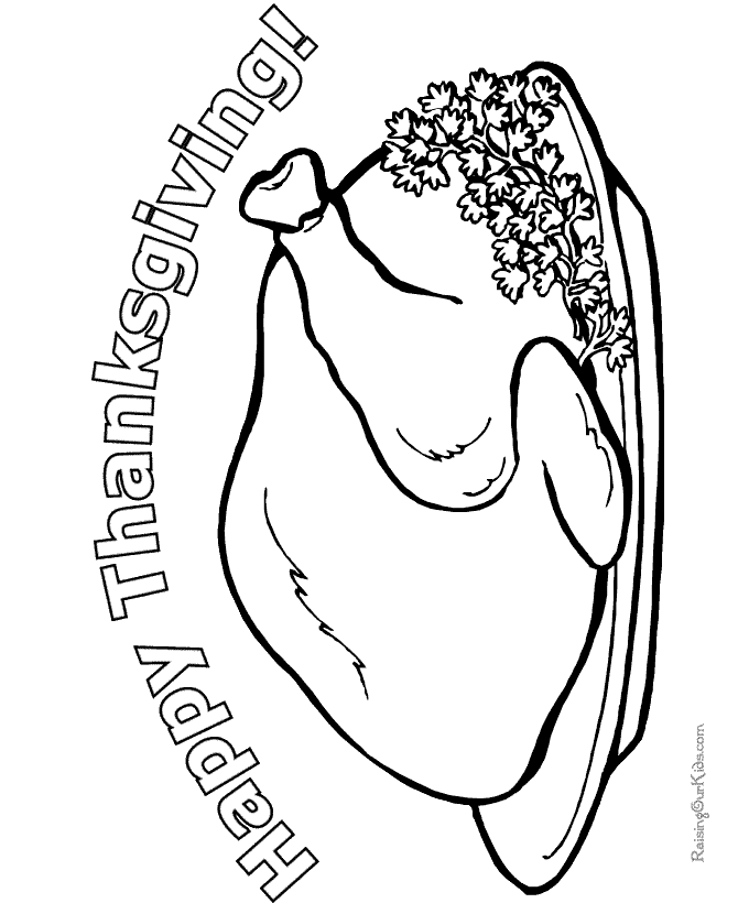 Happy Thanksgiving Dinner Coloring Page