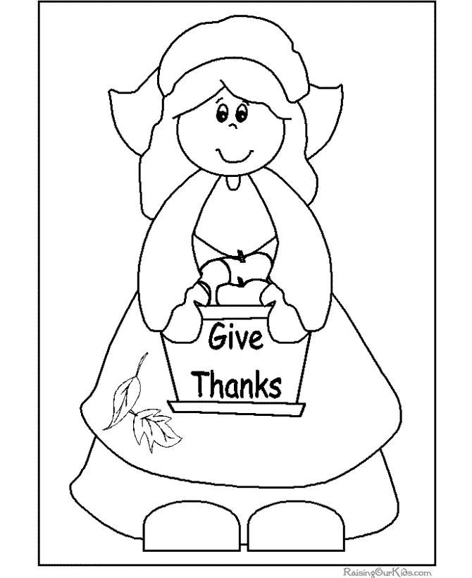 Give Thanks coloring page for kids