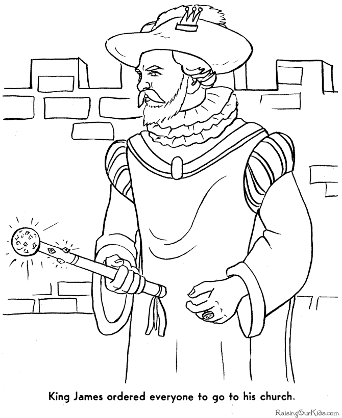 Pilgrims coloring page
