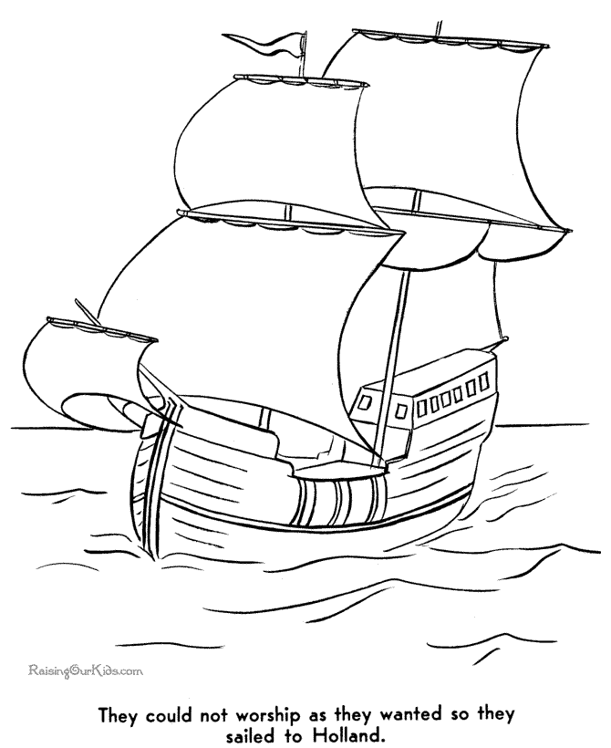 Pilgrims coloring page
