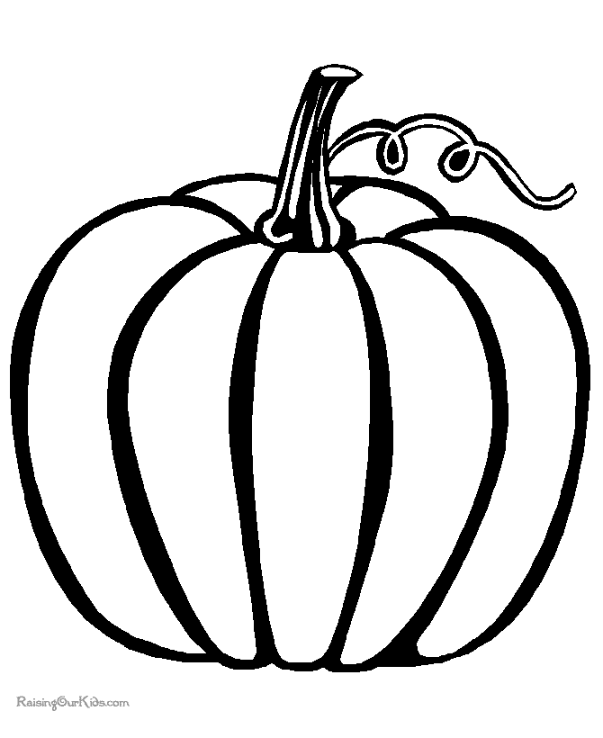 Thanksgiving pumpkin preschool coloring page