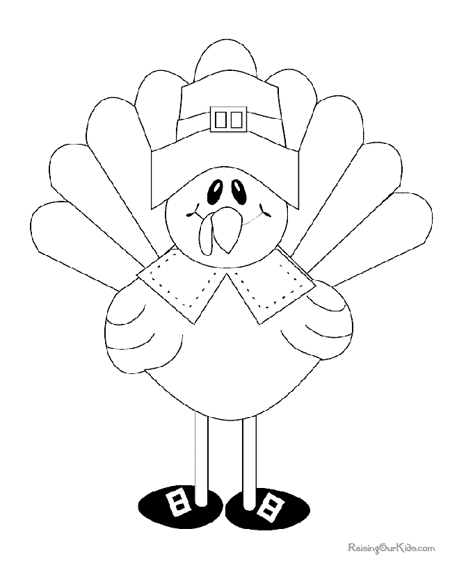 Pilgrim turkey coloring page