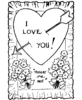 Valentines Card coloring pages
