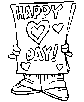 coloring page of Valentines Card