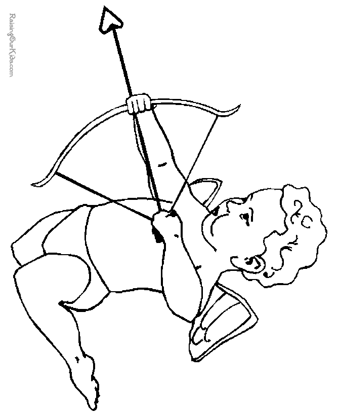 Valentines Day Cupid coloring page
