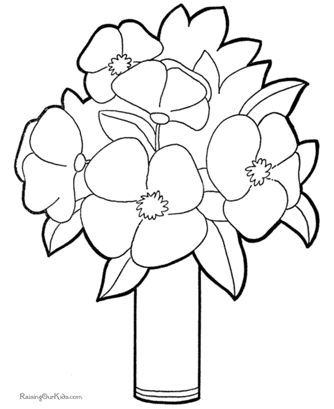 Valentine´s Day flower coloring pages