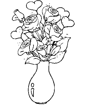 Valentine´s Day Flowers Coloring Page