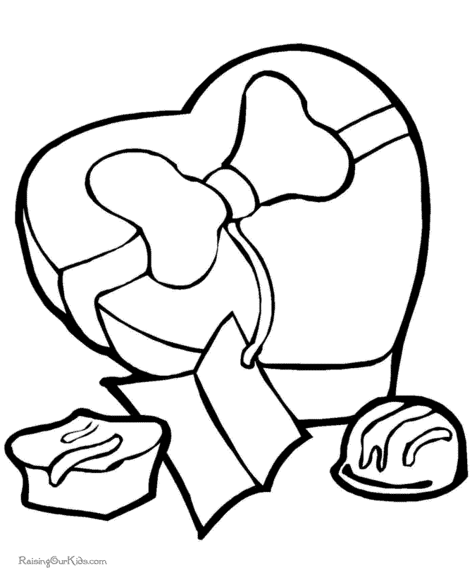 Valentine Gifts Coloring Page to print