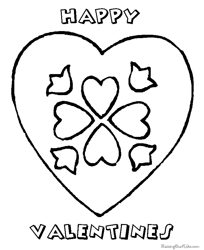 Happy Valentine´s Day Heart Coloring Page