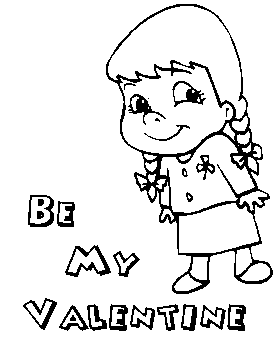 Valentine Kids Coloring Page