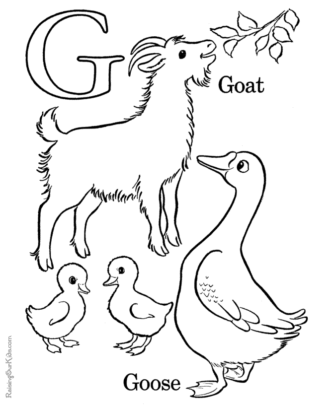 Gg Alphabet coloring page