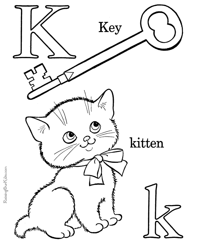 Kk Alphabet coloring page