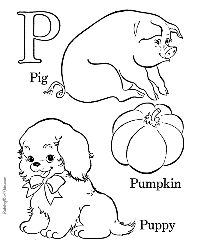 Pp Alphabet coloring page