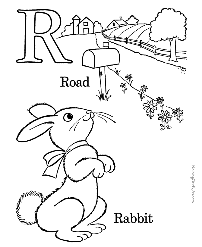 Rr Alphabet coloring page