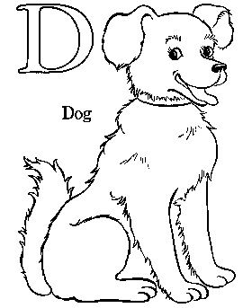 coloring page of alphabet Letter D