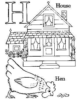 coloring page of alphabet Letter H