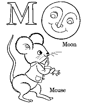 coloring page of alphabet Letter M