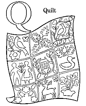 coloring page of alphabet Letter Q