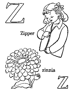 coloring page of alphabet Letter Z