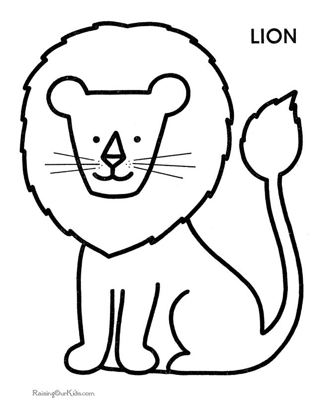 Lion preschool coloring page