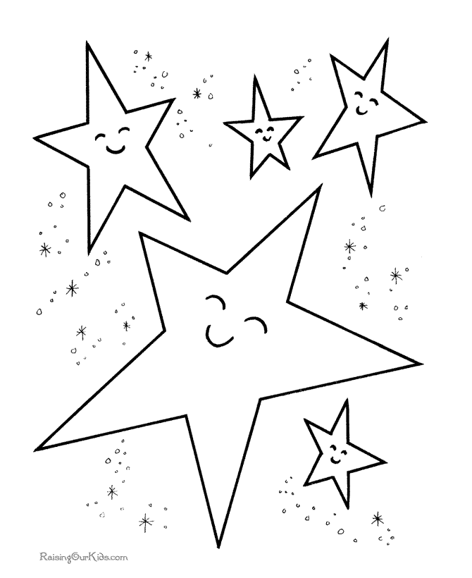 Preschool coloring page of stars