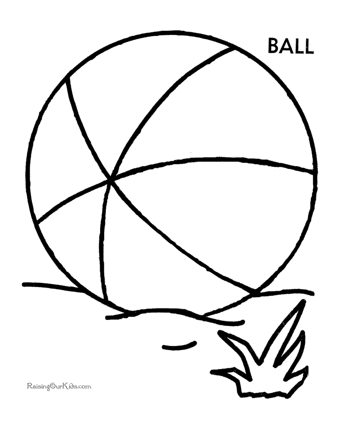 Free Ball Preschool coloring page