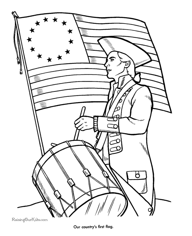 First American Flag coloring page