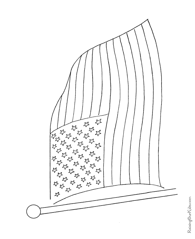 printable American flag coloring page