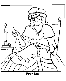 American Flag Betsy Ross coloring page