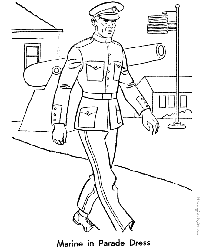 Marine military truck coloring page