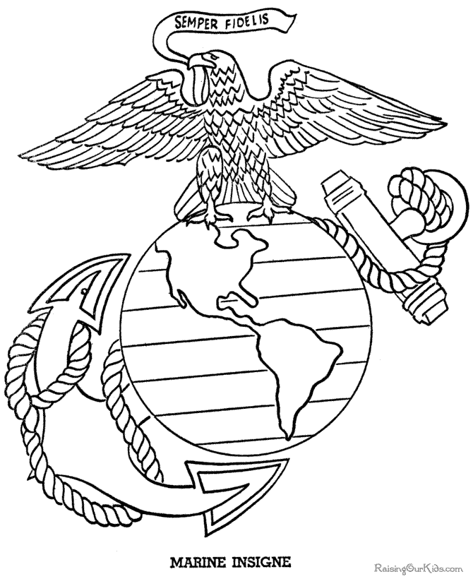 Marine Insigne military coloring page