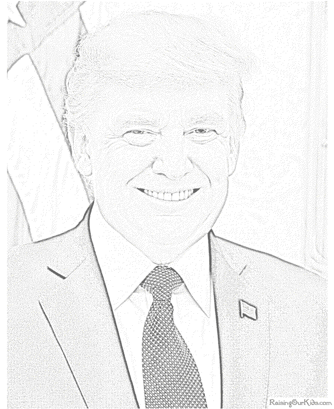 President Donald Trump coloring page