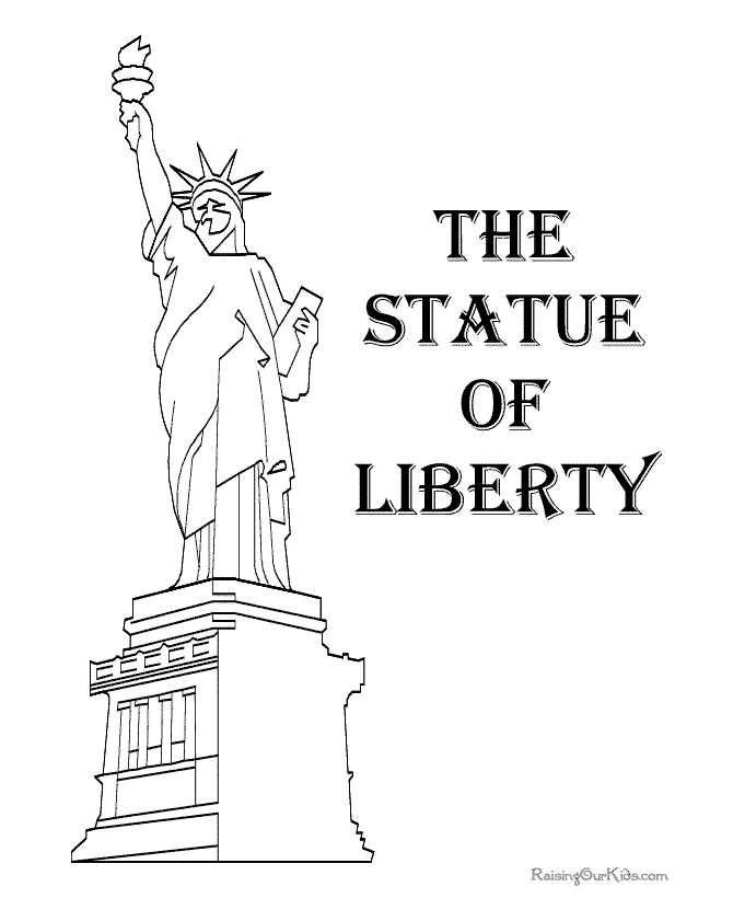 Printable Statue of Liberty coloring page